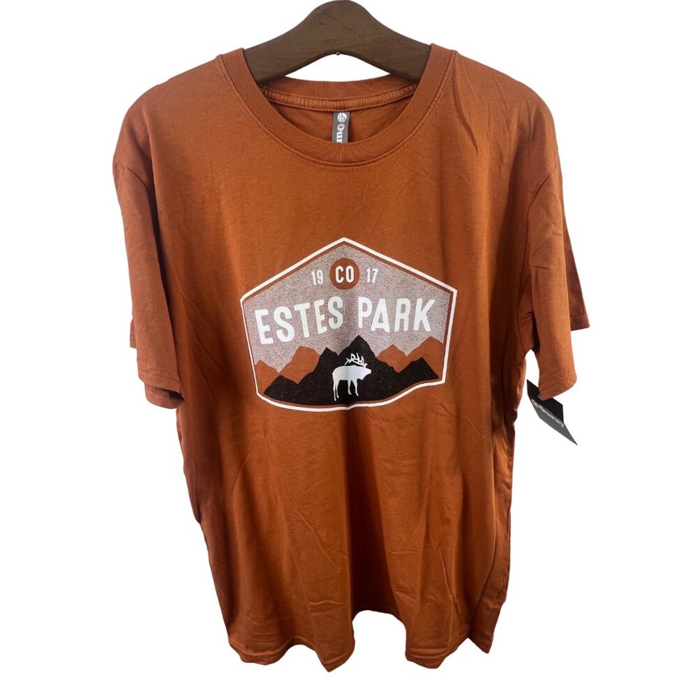 Ouray T-Shirt Size Large Pigment Dyed Short Sleeve Estes Park Crewneck Adobe NEW